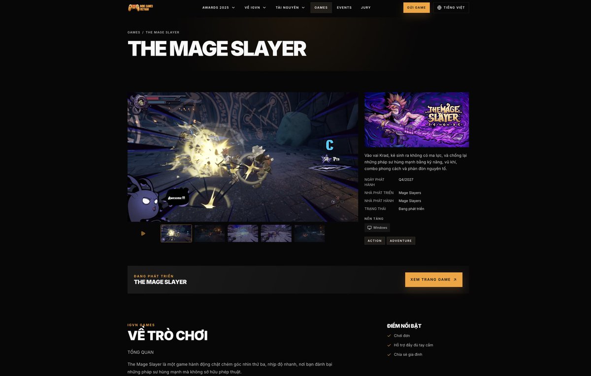 Website Indie Games VN đã có trang riêng cho từng game 👏