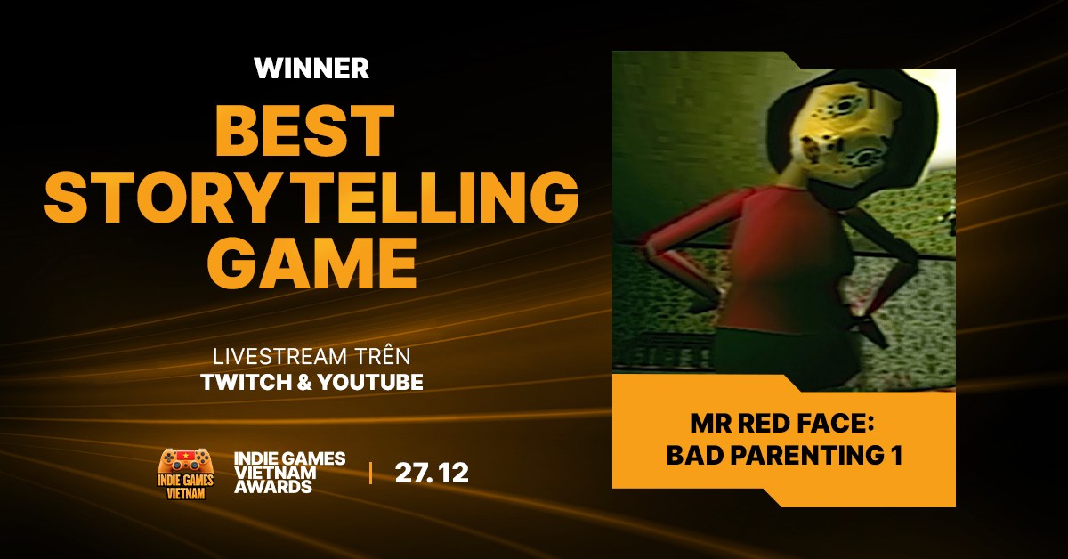 Chúc mừng Mr Red Face: Bad Parenting 1 đã chính thức giành chiến thắng tại hạng mục Best Storytelling Game của